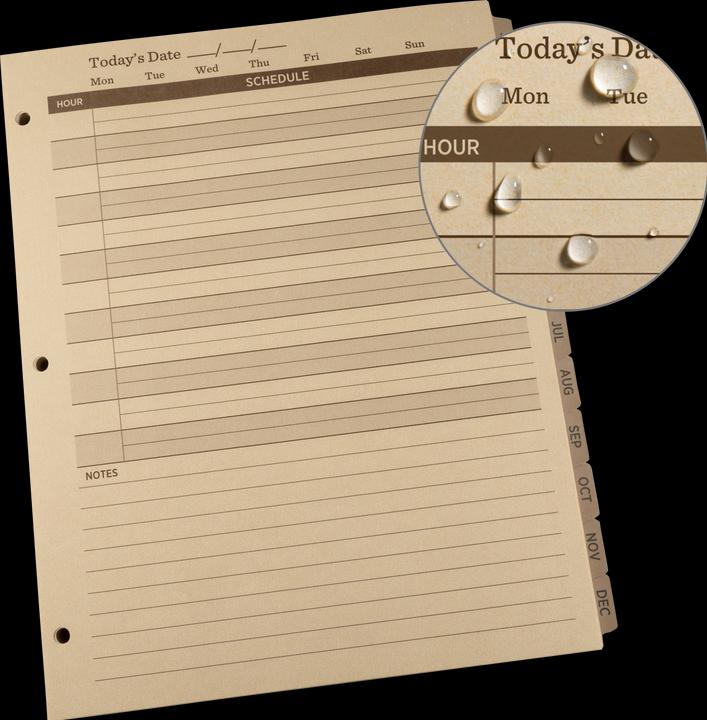 Image du produit Rite in the Rain Recharge feuilles LG Calendrier 100pcs 21,6x27,95cm Quotidienne