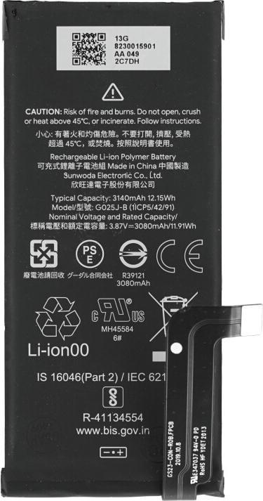 Actual product image OEM MPS battery G025J-B for Google Pixel 4a 4G