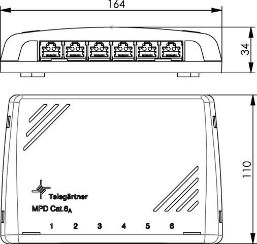Immagine prodotto Telegärtner Pannello patch di rete mini distributore 6 porte Cat.6