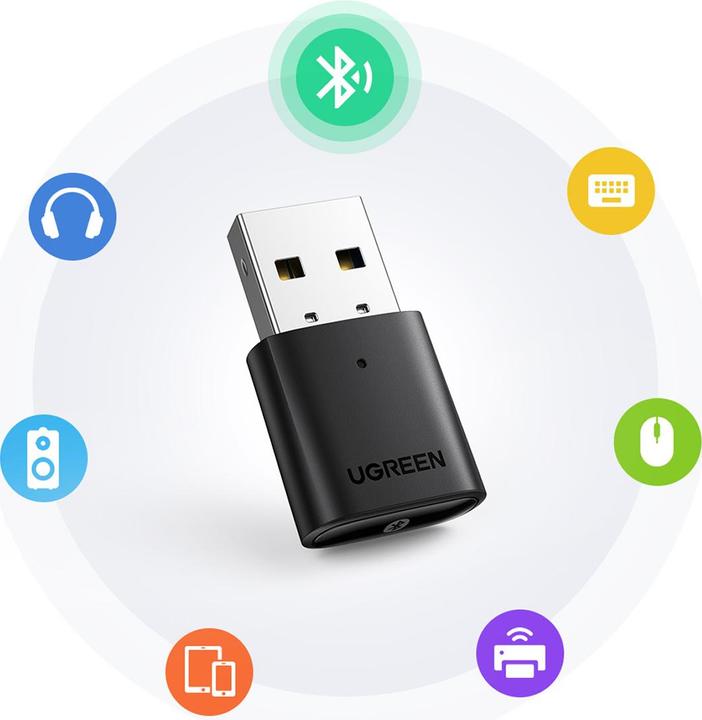 Actual product image Ugreen Bluetooth 5.0 USB Adapter (Transmitter & Receiver)