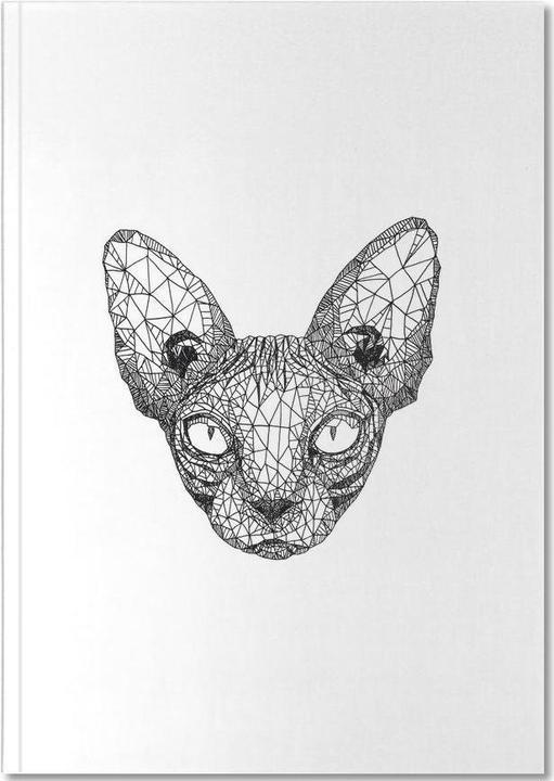 Actual product image Juniqe Sphynx Cat Pencil Sketch (A5, Plain, Hardcover)
