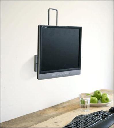 Produktbild R-Go Tools Steel Up & Down Wandhalterung, verstellbar, silber - Klammer für LCD-Display - S (Wand)