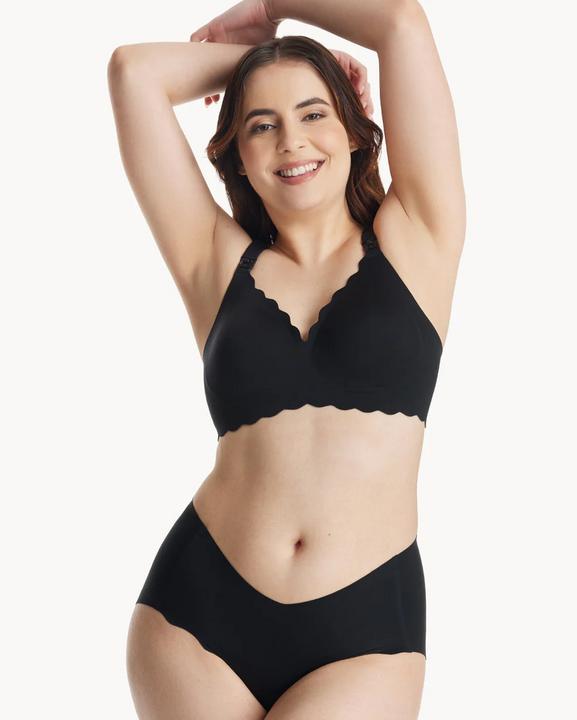 Image du produit Momcozy YN46 Soutien-gorge d'allaitement sans couture à motif floral Noir M (M)