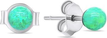 Produktbild Brilio Silver - Green silver stud earrings with synthetic opals EA625WG