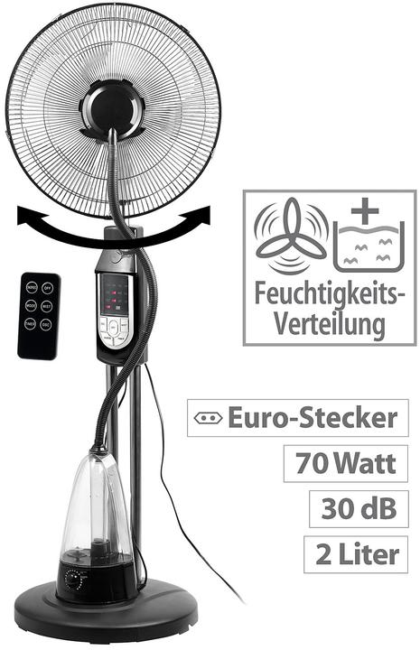 Actual product image Sichler Spray mist stand fan with oscillation and remote control (30 dB)