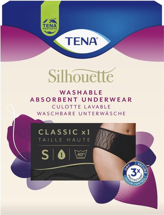 Tena Silhouette Classic Washable Underwear schwarz (4 x, S)
