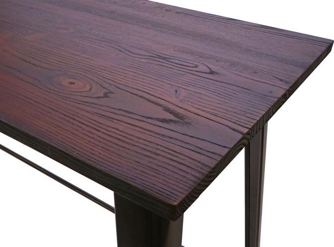 Actual product image Swisshandel24 Bar table, high table Bar table, industrial design Elm wood FSC-certified 106x147x60cm vintage sc