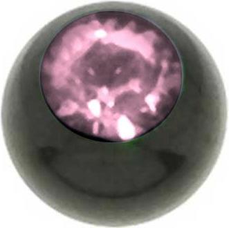 Bijouteria Piercingverschluss (Chirurgenstahl 316L, PVD Beschichtung (schwarz), Premium Kristall)