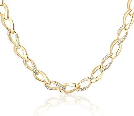 Actual product image JVD Solid gold-plated chain with zircons SVLN0205SH2GO42