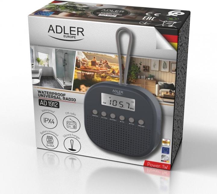 Produktbild Adler Interactive solution | Waterproof universal radio | AD 1912 | Alarm function | Black (FM)