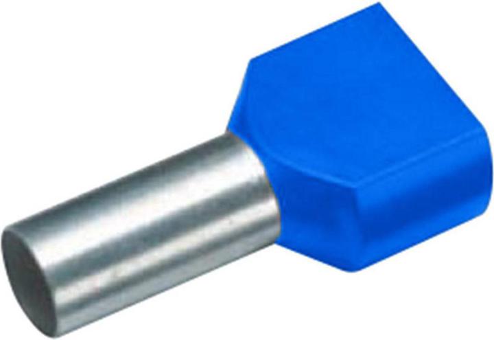 Actual product image Cimco Twin wire end ferrule 2.5 mm² 13 mm Partially insulated Blue 18 2446 100 pcs.