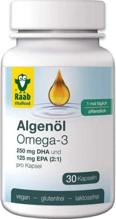 Produktbild Raab Algenöl Omega-3 mit DHA und EPA (30 Stück, Kapseln, 35.50 g)