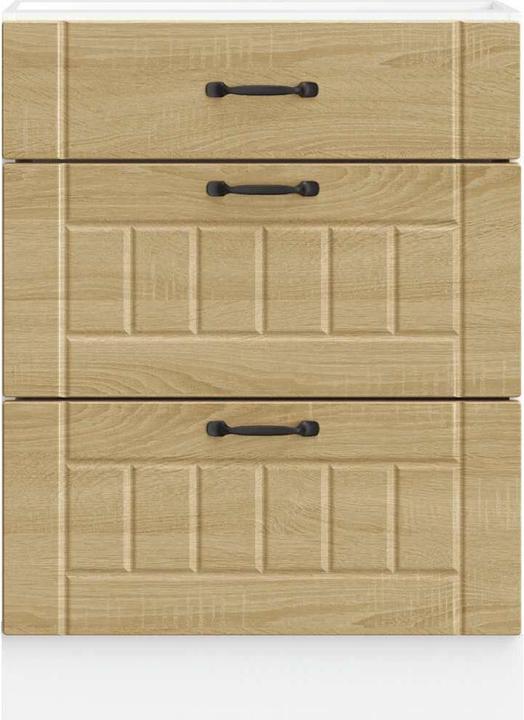Produktbild VidaXL Küchen-Unterschrank Lucca Sonoma-Eiche Holzwerkstoff Spülenunterschrank (60 x 46 x 81.5 cm)