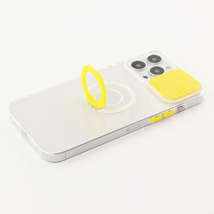 Actual product image PhoneLook Coque Caméra clapet avec anneau jaune (Apple iPhone 14 Pro)