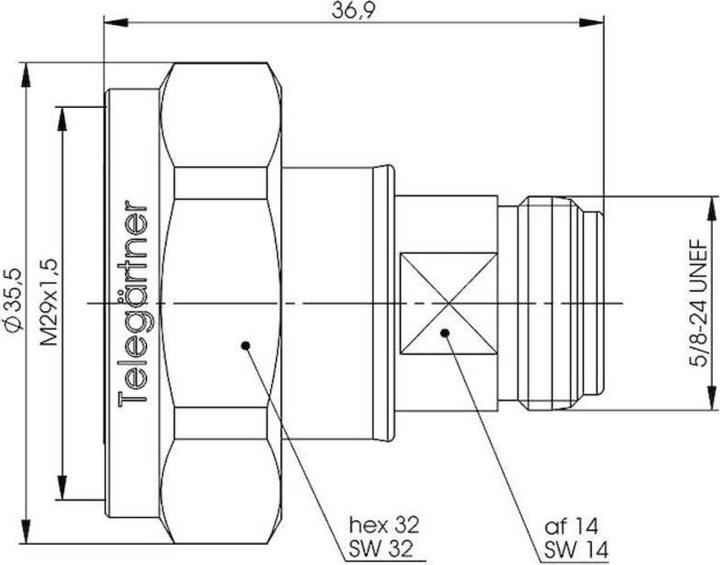 Actual product image Telegärtner Coax adapter 7-16 DIN plug