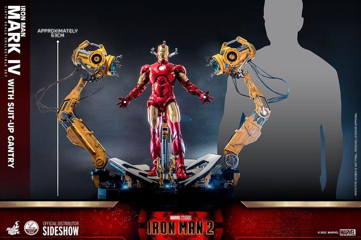 Image du produit Hot Toys Iron Man 2 figurine 1/4 Iron Man Mark IV with Suit-Up Gantry 49 cm