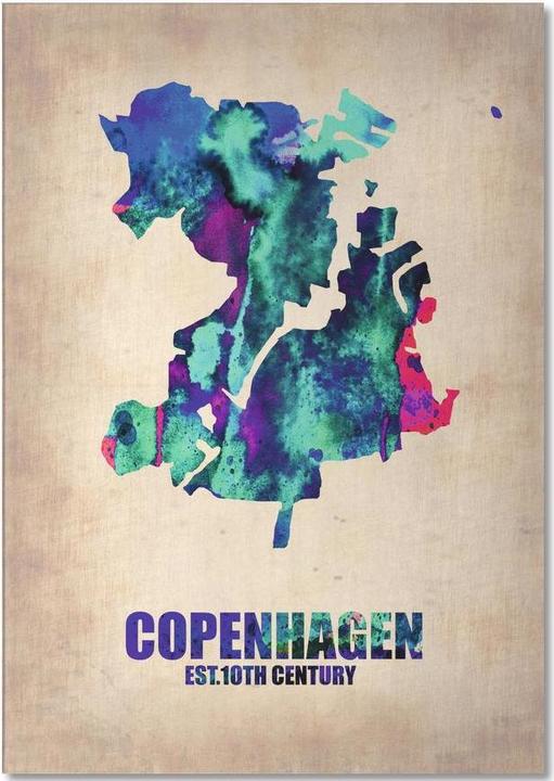 Actual product image Juniqe Copenhagen Watercolor City Map (A5, Dotted)