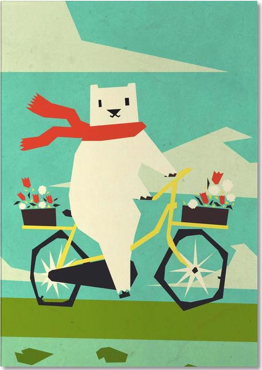 Image du produit Juniqe Yeti riding a bike - Art pour enfants (A5, Pointillés)