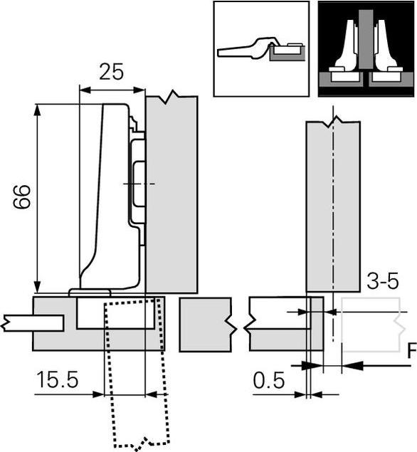 Image du produit Blum 71T0650 NI CLIP top Charnière mini 94°