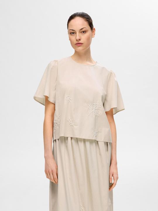 Image du produit Selected Femme Haut brodé à manches courtes (38)