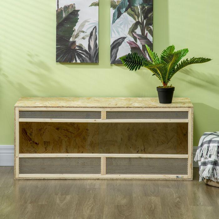 Produktbild Swisshandel24 Terrarium für Reptilien/Amphibien, Glasschiebetüren, Lüftungsgitter, 120x50x50cm