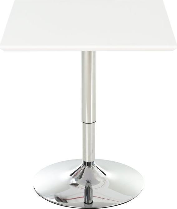 Immagine prodotto Swisshandel24 Tavolo alto, regolabile in altezza, quadrato, acciaio bianco 60 x 60 x 71-92 cm