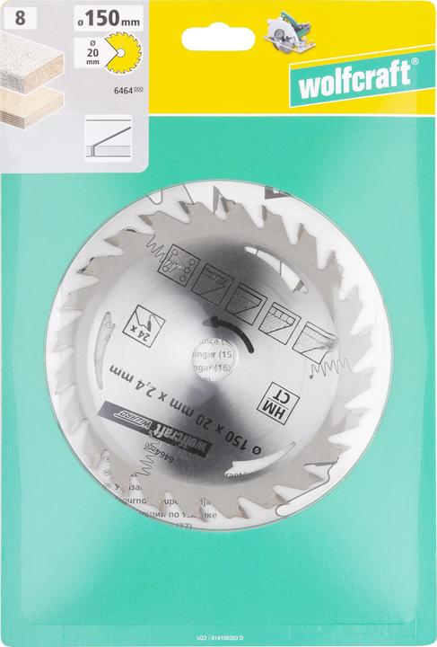 Produktbild wolfcraft wolfcraft 1 Kreissägeblatt HM, 24 Zähne ø160mm