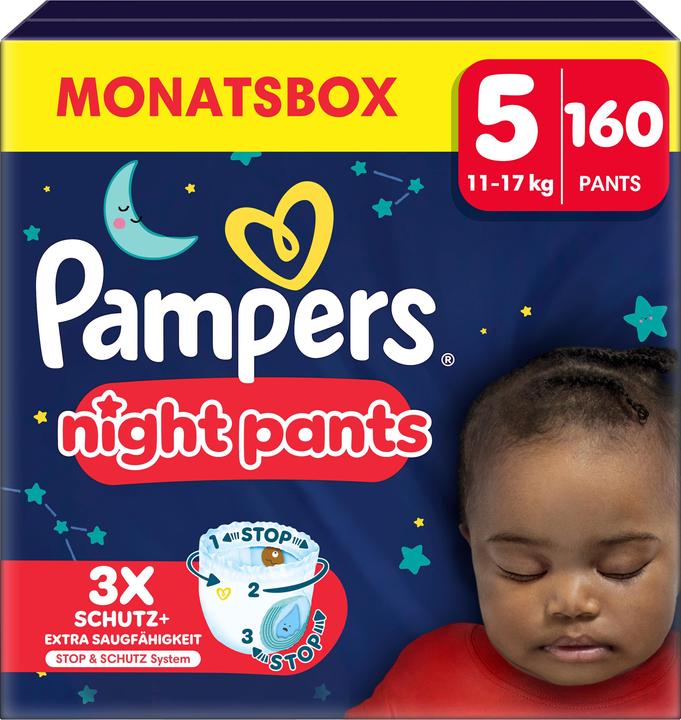 Immagine prodotto Pampers Baby-Dry Night Pants (Dimensione 5, Pacco mensile, 160 Pezzo/i)
