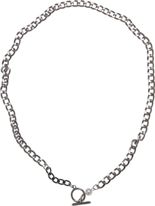 Actual product image Urban Classics Pearl Fastener Necklace - 19501 (10% Zinc, 90% Iron)