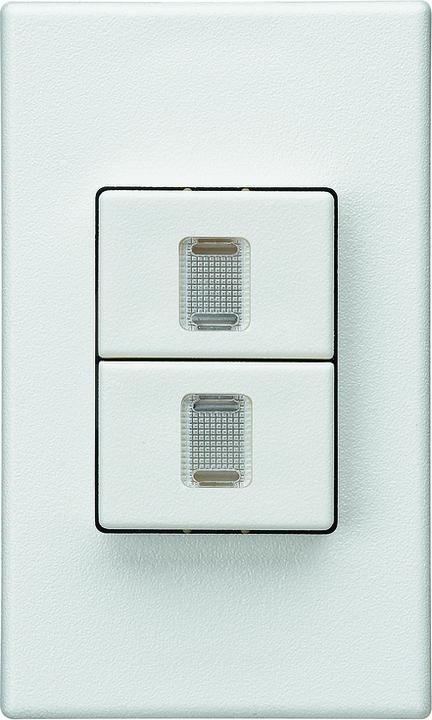 Produktbild Steffen FLF Doppel-Druckschalter Schema 1 (3+3), 2xbeleuchtet weiss