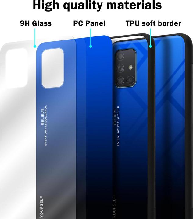 Produktbild Cadorabo TPU 2 Farben Glas Cover (Samsung Galaxy A71)