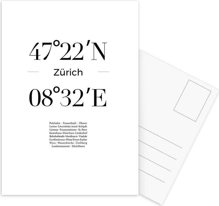 Produktbild Juniqe Zürich Koordinaten (3 Stk.)