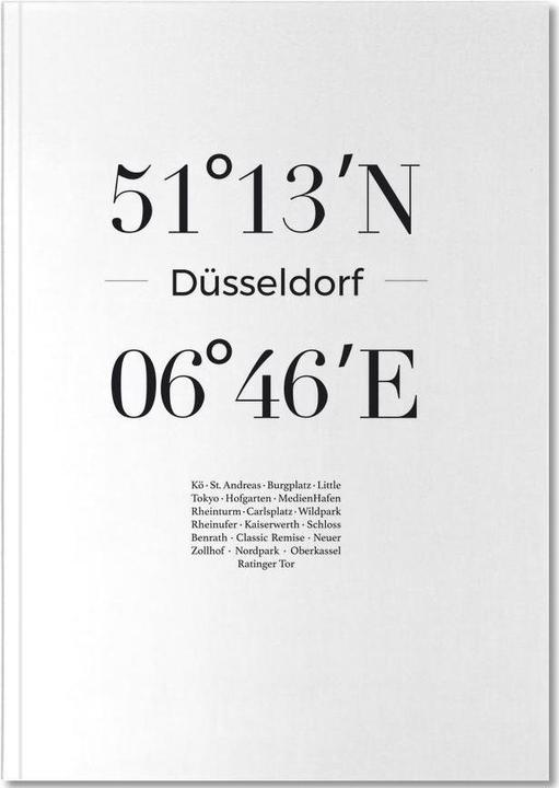 Actual product image Juniqe Düsseldorf - Black & White (A4, Lined)