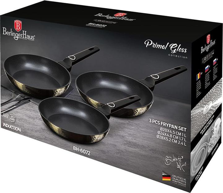 Produktbild BerlingerHaus BH6072 3 pcs frypan set Primal Gloss Collection black (Bratpfanne, Aluminium)