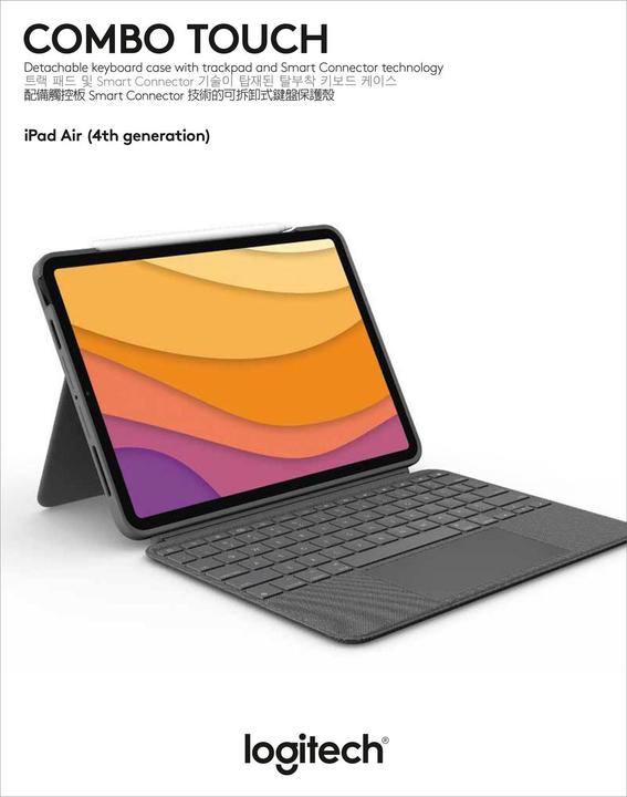 Actual product image Logitech Combo Touch (Eng. Int., iPad Air 2020 (4. Gen), iPad Air 2022 (5th Gen))