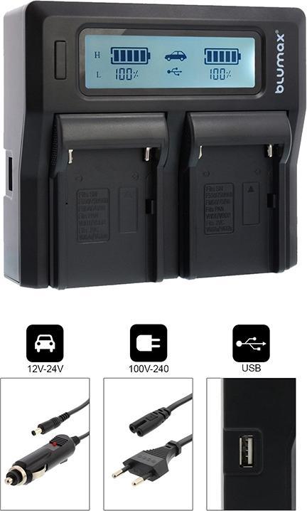 Immagine prodotto Blumax Caricatore doppio con attacco per Sony FM50 Attacco per Sony FM50 (Set)