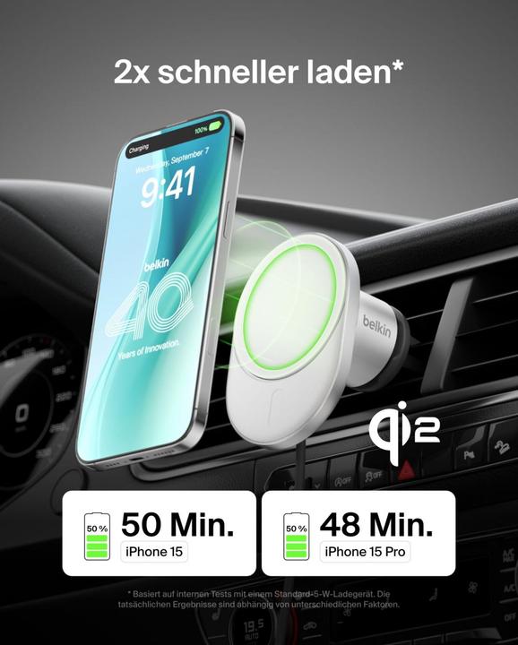 Actual product image Belkin Qi2 15W Car Vent Mount No CLA (15 W)