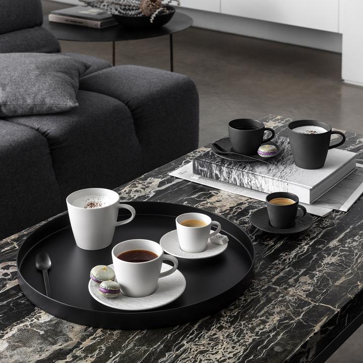 Produktbild Villeroy & Boch Kaffeetasse mit Untertasse 2tlg. Manufacture Rock blanc (220 ml, 2 x)