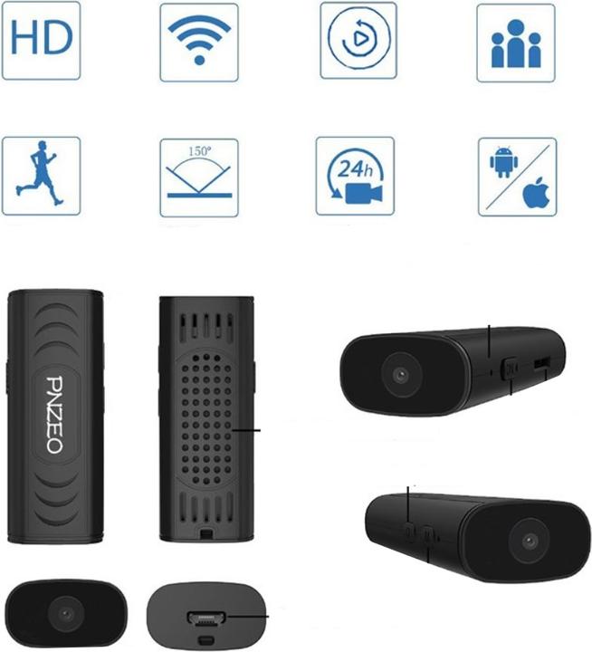 Produktbild Werkstein Mini WiFi IP Kamera FullHD 1080p, Nachtsicht, Micro SD, iOS/Android (1920 x 1080 Pixels)