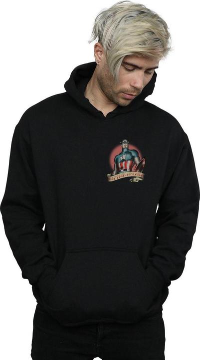 Produktbild Captain America Tattoo Breast Print Kapuzenpullover (XXL)