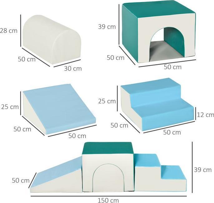 Image du produit Swisshandel24 Jeu de 4 blocs de construction en mousse facile à nettoyer remplissage mou blocs de mousse pour 1-