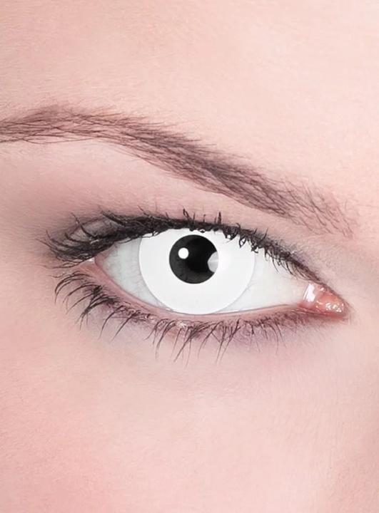 Actual product image Maskworld Zombie Jahreslinsen Kontaktlinsen ohne Stärke - Halloween Karneval (White)