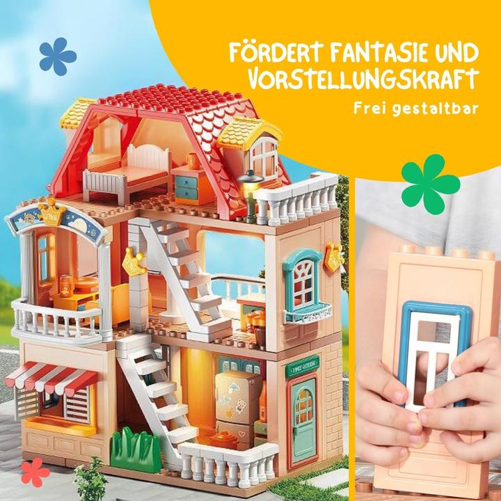 Produktbild Hermex Puppen Haus Stube Möbel Spielzeug Spielhaus Villa Residenz Schloss