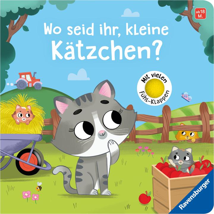 Image du produit Ravensburger Où êtes-vous, petits chatons? Livre de jeux avec de nombreux rabats en tissu, livre pour enfants à (Allemand)