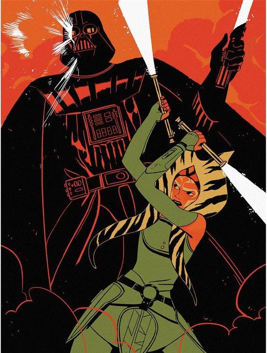 Image du produit Star Wars Impression sur toile Ahsoka Vs Dark Vador (30 x 40 cm)
