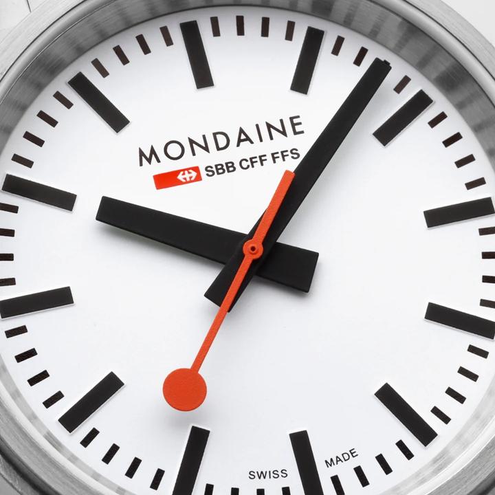 Produktbild Mondaine MST.4101B.SJ Stop2go Horloge - Stationsklok - Saffierglas - Staal - Zilver - 41 mm breed - Quartz - (Swiss Made, 41 mm)