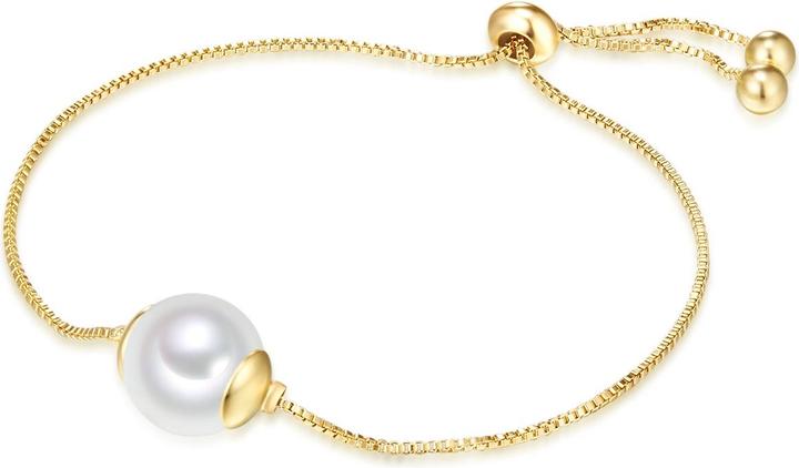 Lulu & Jane Messing Muschelkernperle gelbgold 16,0 - 22,0 cm - 33284 (22 cm, Messing)