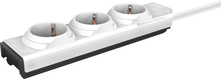 Actual product image Allocacoc Power strip, 3 sockets, 1m, white/grey PDU MODULAR TYPE F 1M WHITE (3 x, 1 m)