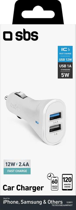 Produktbild SBS Auto-Ladegerät mit zwei 2100 mAh USB-Ports