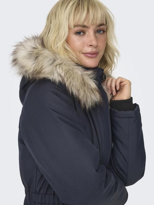 Produktbild Only Kapuze mit abnehmbarem Kunstfell-Rand Gerippte Ärmelbündchen Parka Langer Parka (S)